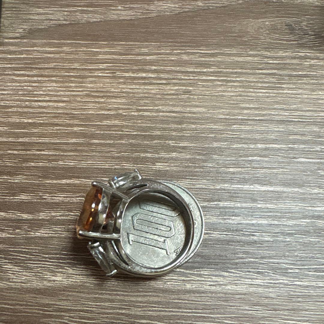 オレンジペアシェイプリング 925シルバー