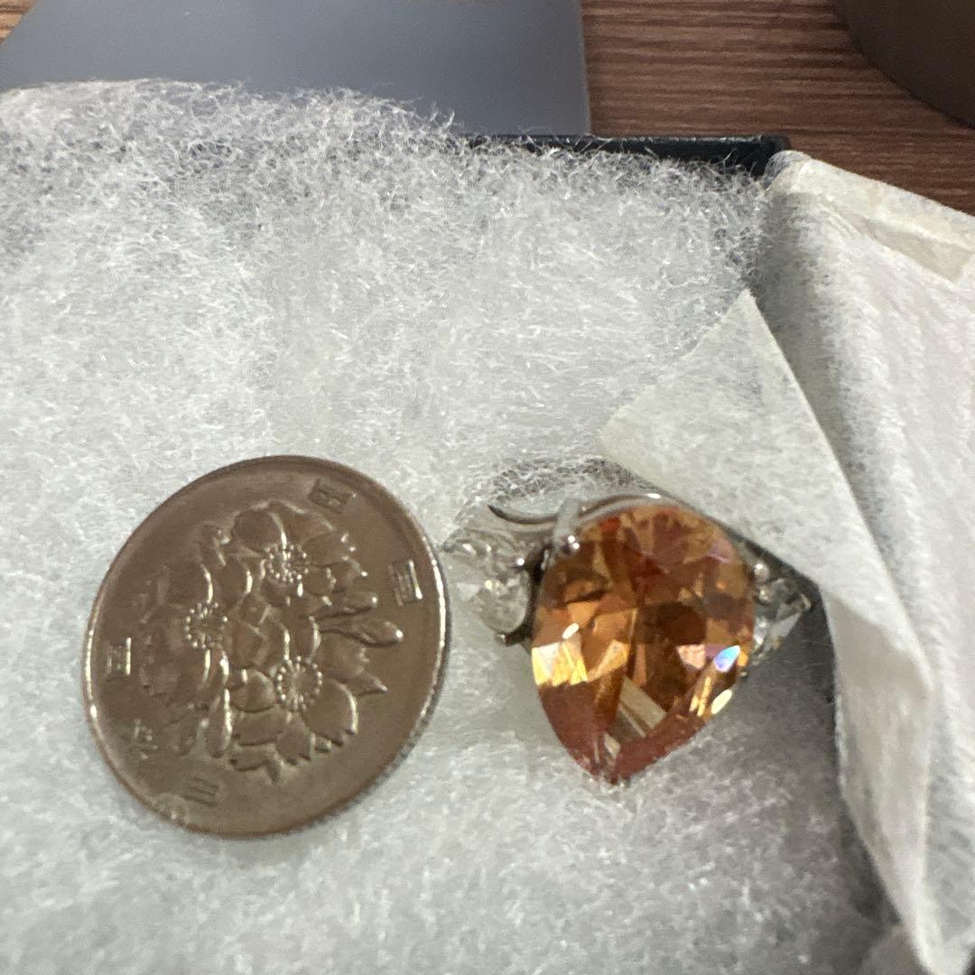 オレンジペアシェイプリング 925シルバー