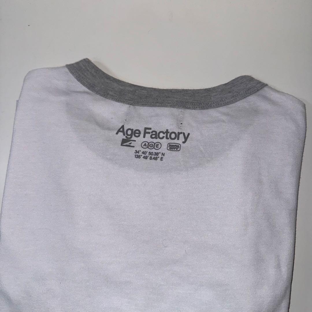 【Age Factory】 早い者勝ち リンガーTシャツ 白 XL
