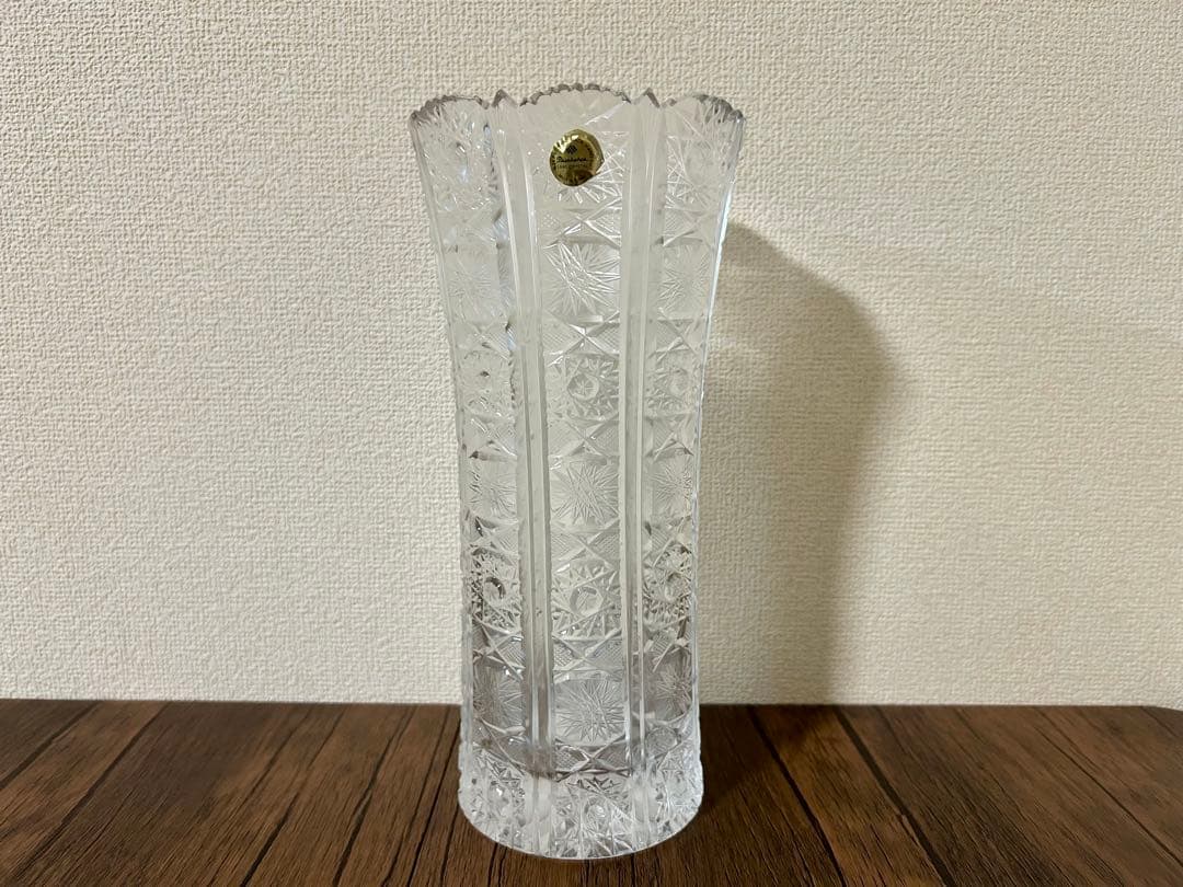 【新品未使用】HOYA CRYSTAL 花瓶 カットクリスタル