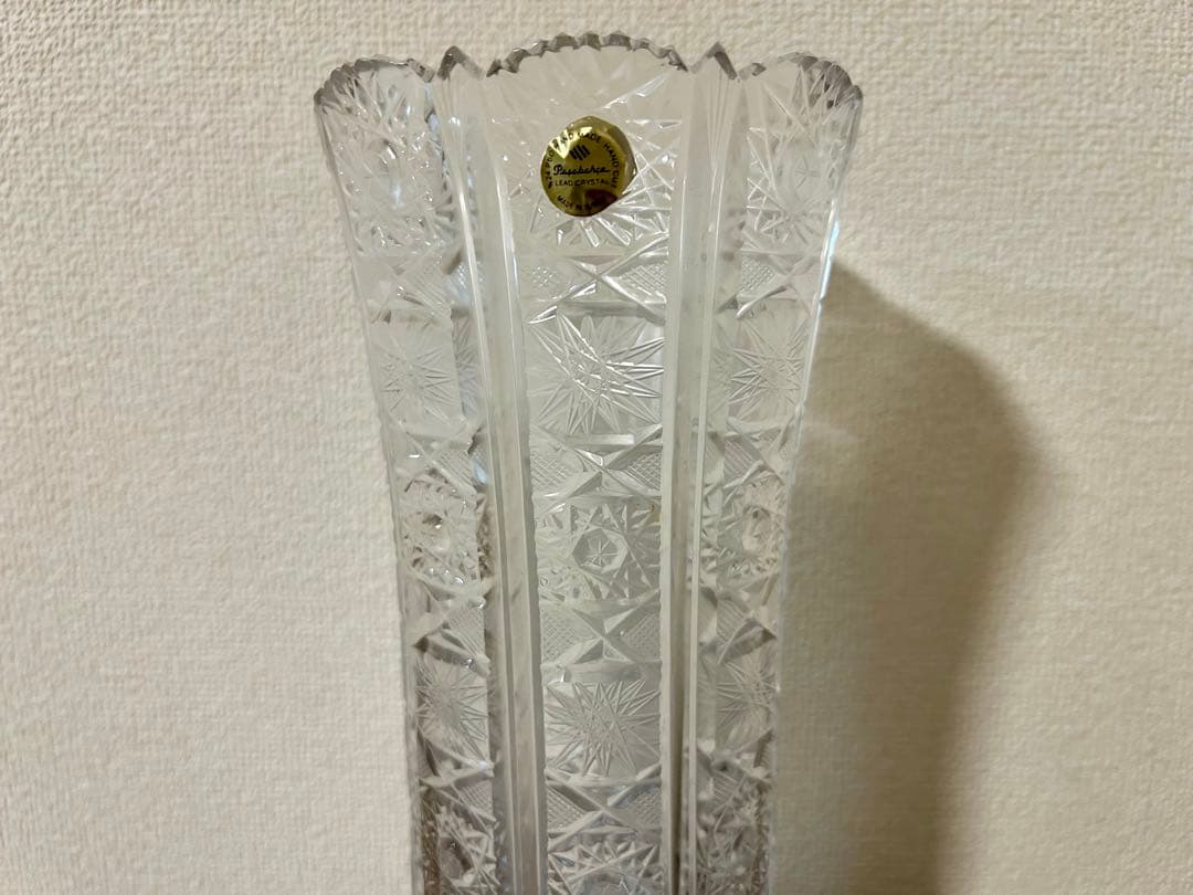 【新品未使用】HOYA CRYSTAL 花瓶 カットクリスタル