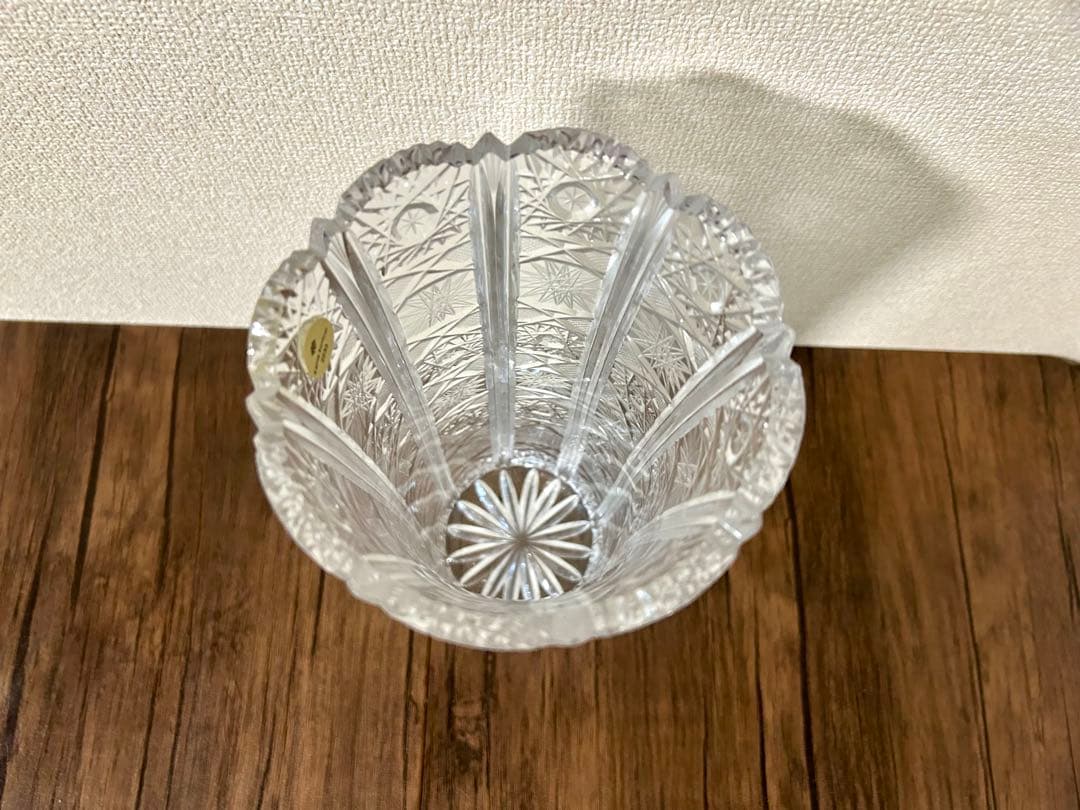【新品未使用】HOYA CRYSTAL 花瓶 カットクリスタル