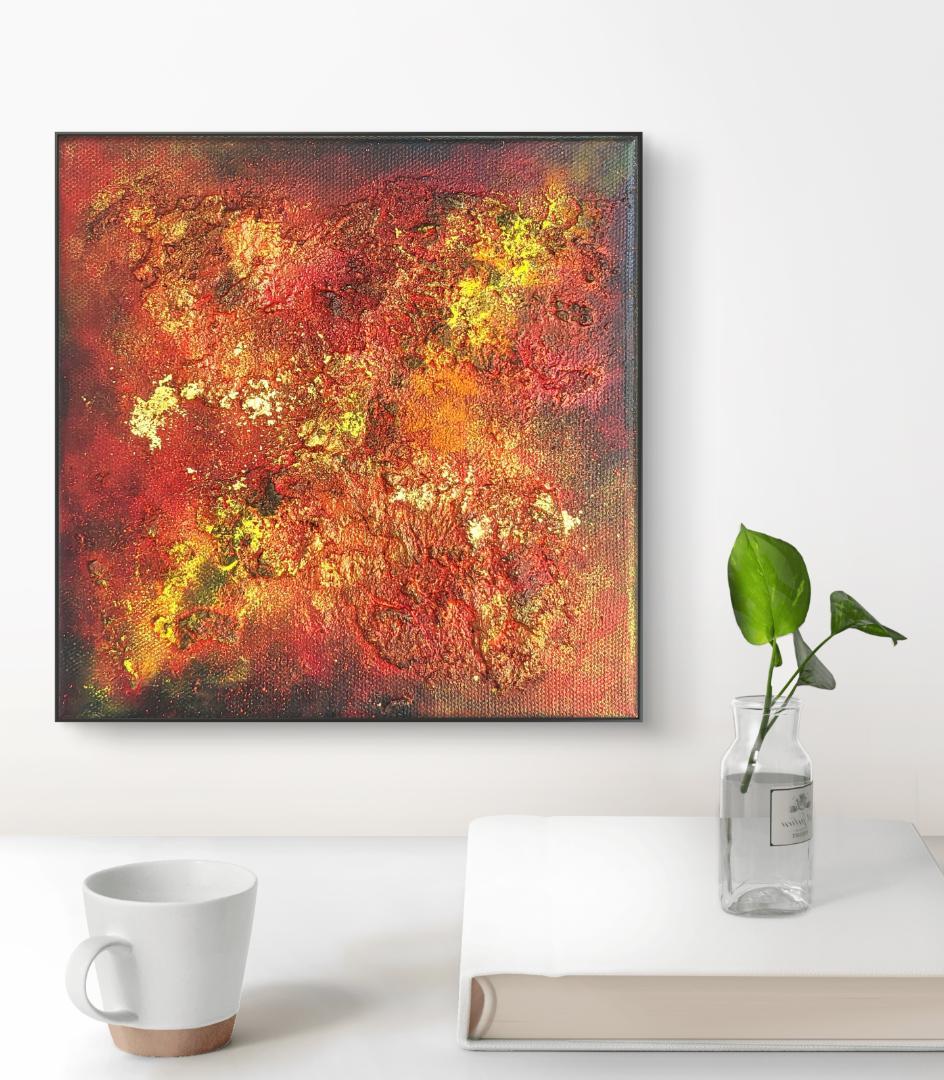 【専用】地中の鼓動/ テクスチャーアート 18×18㎝ S0 モダンアート