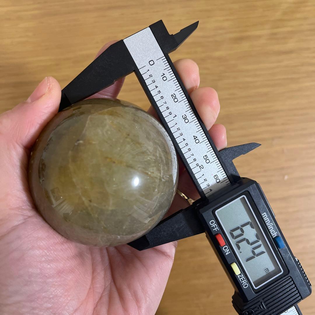 【天然石】 ルチルクォーツ スフィア 丸玉 台座付き パワーストーン