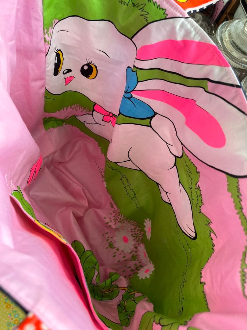 昭和レトロ生地使用 トートバッグ