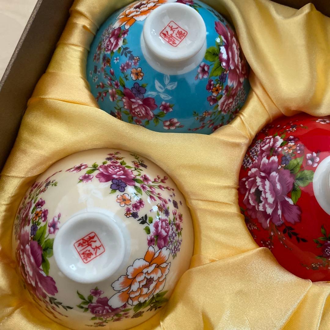 中国　吉響杯　茶碗　新品未使用 5つセット