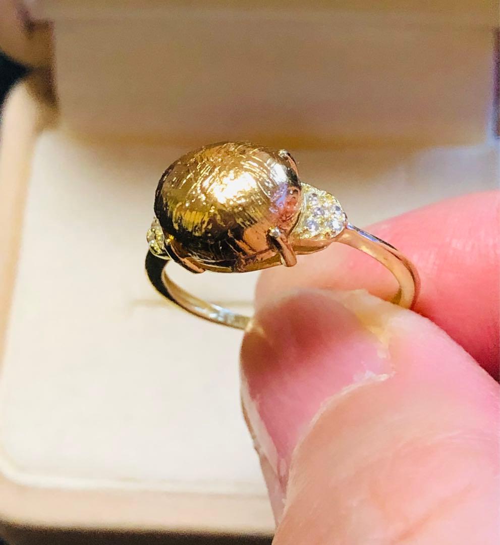 【特価】希少 大粒 メテオライト隕石໒꒱横向きムーンパヴェ໒꒱フリーサイズリング