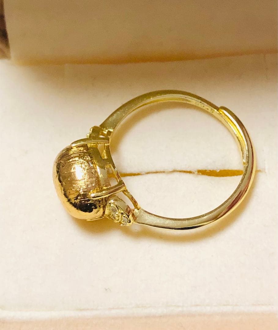 【特価】希少 大粒 メテオライト隕石໒꒱横向きムーンパヴェ໒꒱フリーサイズリング