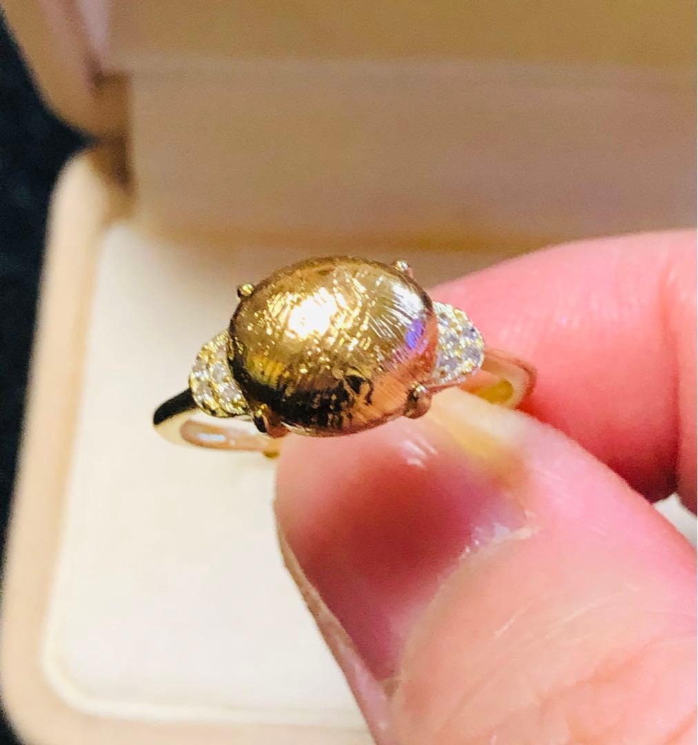 【特価】希少 大粒 メテオライト隕石໒꒱横向きムーンパヴェ໒꒱フリーサイズリング