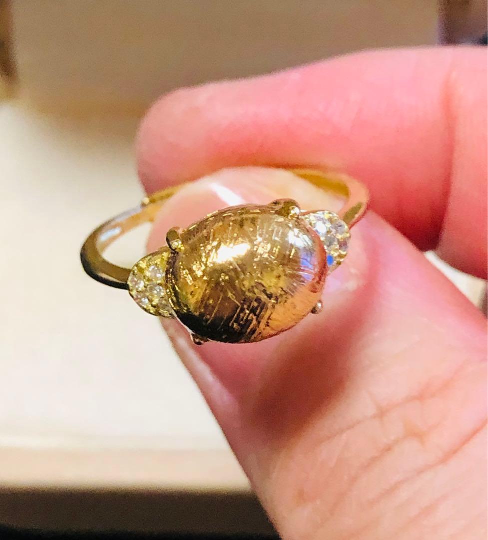 【特価】希少 大粒 メテオライト隕石໒꒱横向きムーンパヴェ໒꒱フリーサイズリング