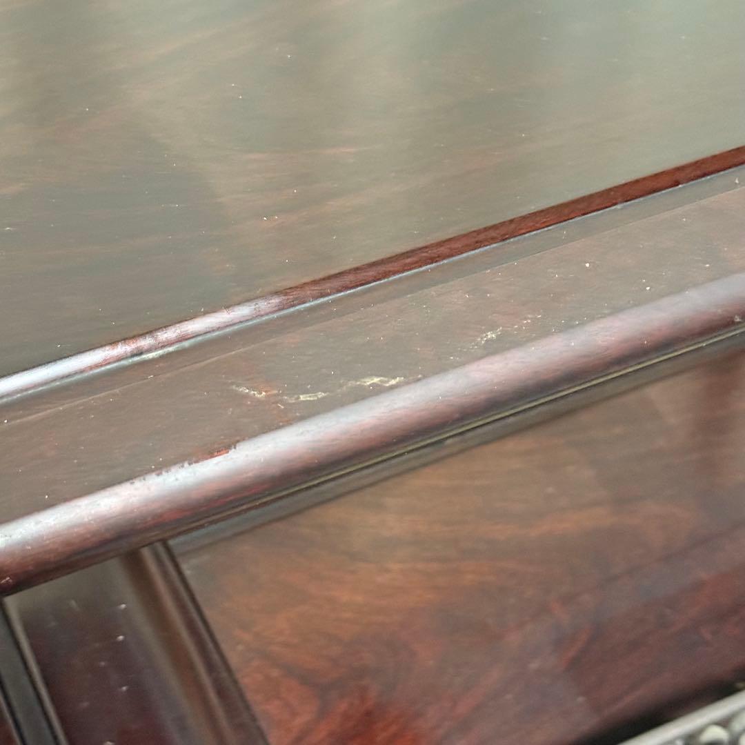 昭和 レトロ 唐木 茶棚 違い棚 茶箪笥 タンス 紫檀 銘木 高級家具 和室