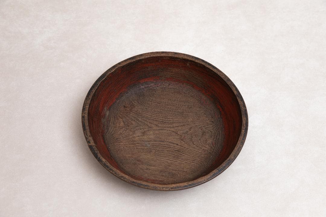 【ビンテージ】木製アンティークこね鉢 ウッドボウル