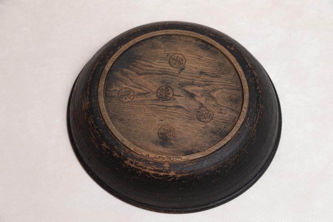 【ビンテージ】木製アンティークこね鉢 ウッドボウル