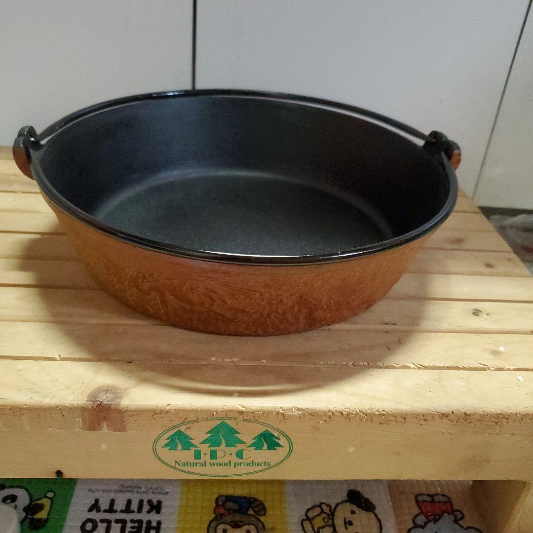 南部鉄器　すき焼き鍋　鶴亀　新品、未使用