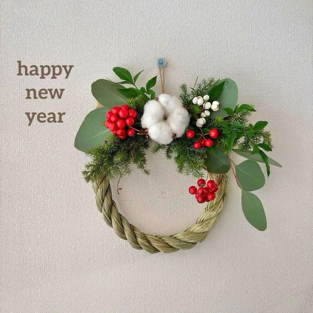 しめ縄飾り　しめ縄リース2026＊ドライフラワー