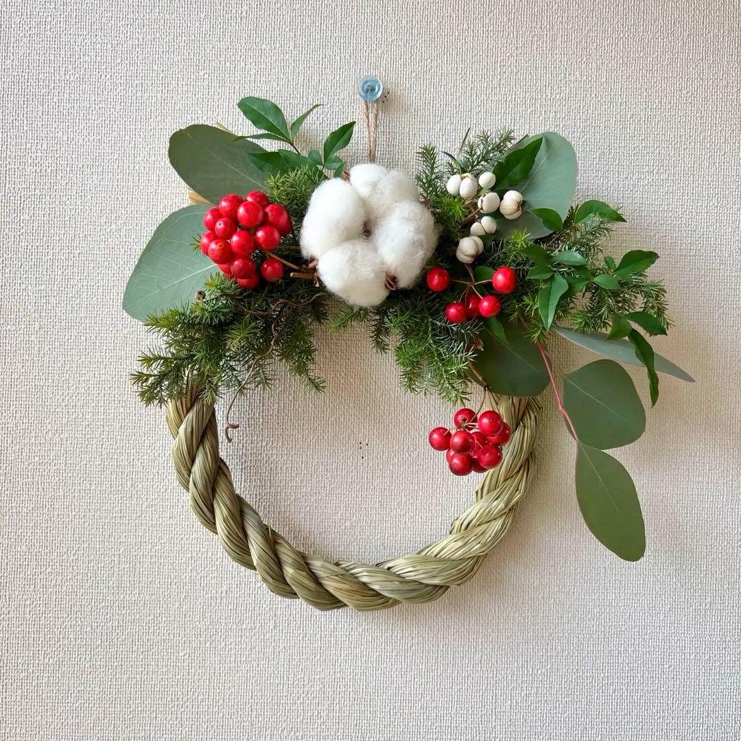 しめ縄飾り　しめ縄リース2026＊ドライフラワー