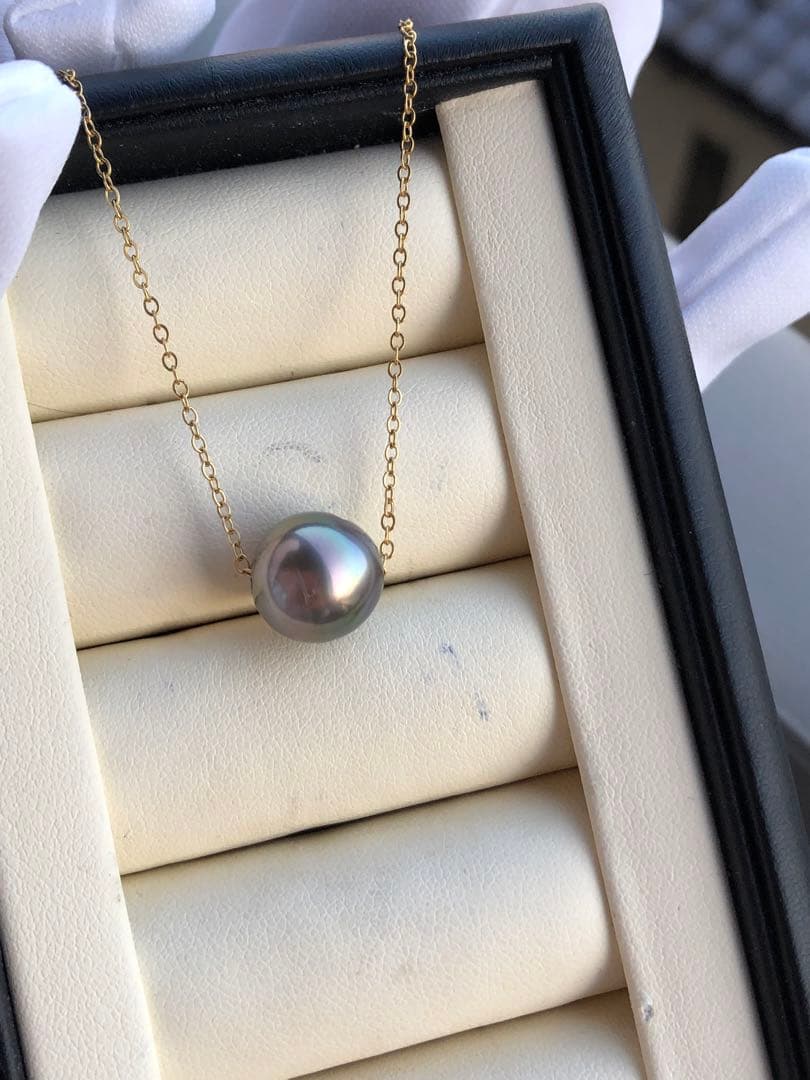 本真珠　黒蝶真珠ネックレスPJ13