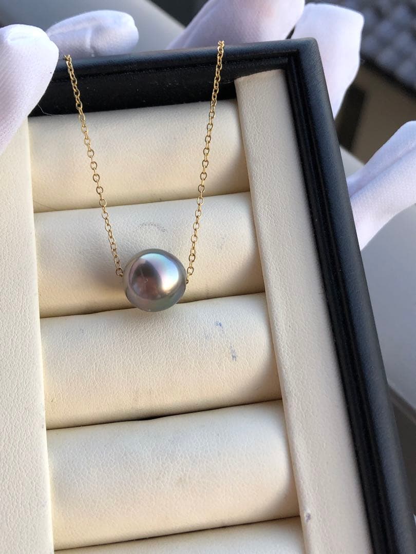 本真珠　黒蝶真珠ネックレスPJ13