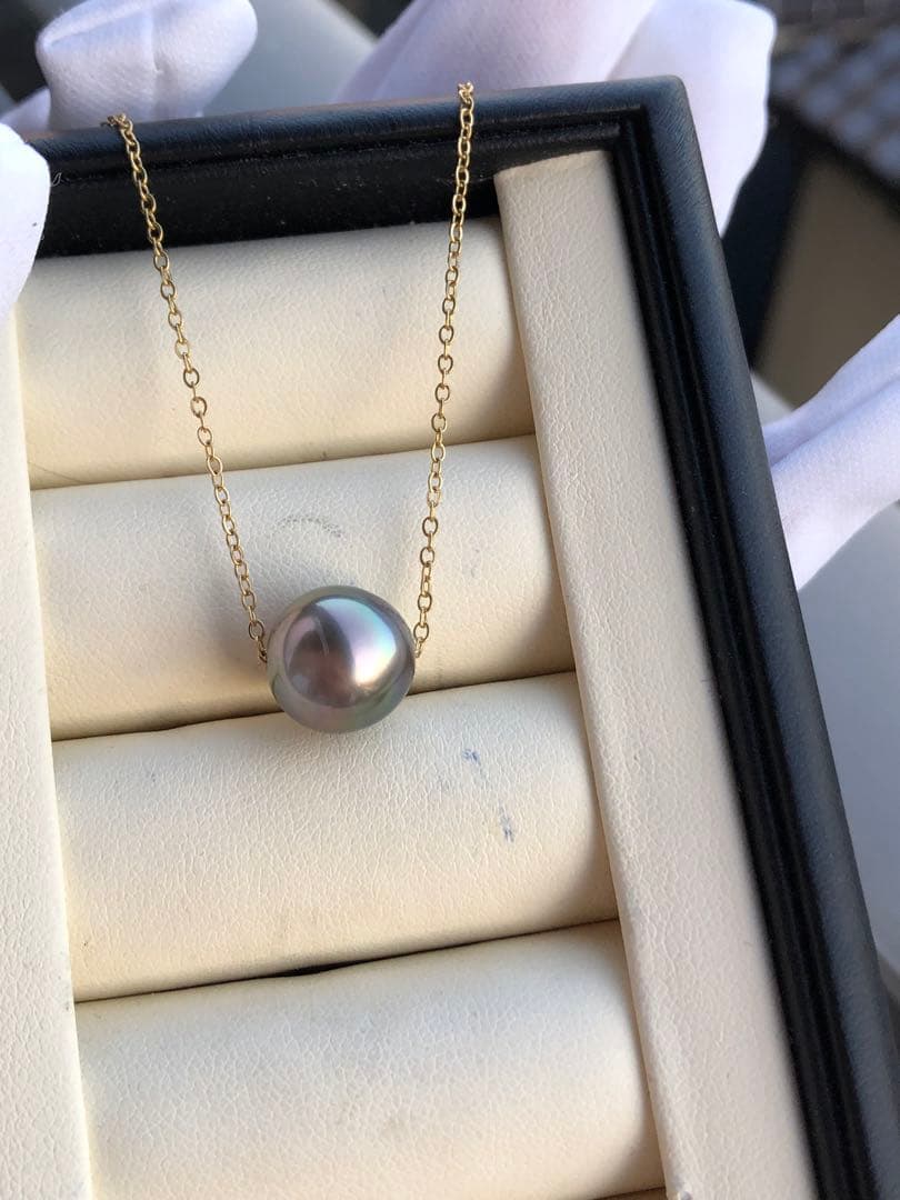 本真珠　黒蝶真珠ネックレスPJ13