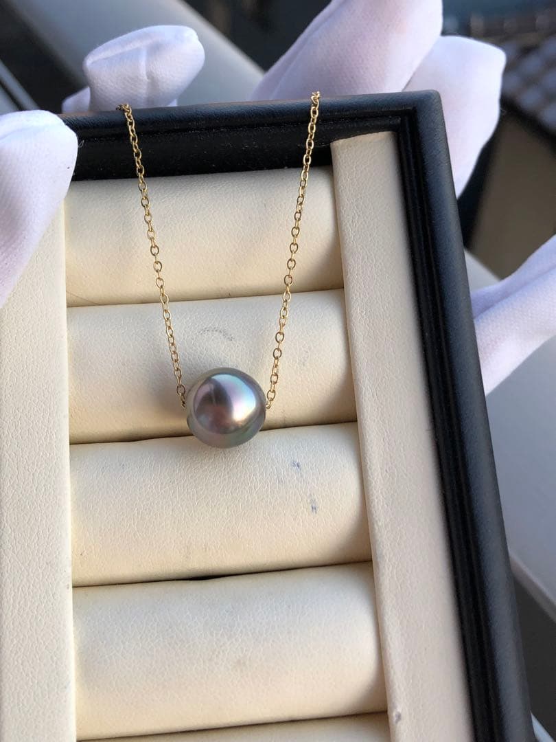 本真珠　黒蝶真珠ネックレスPJ13