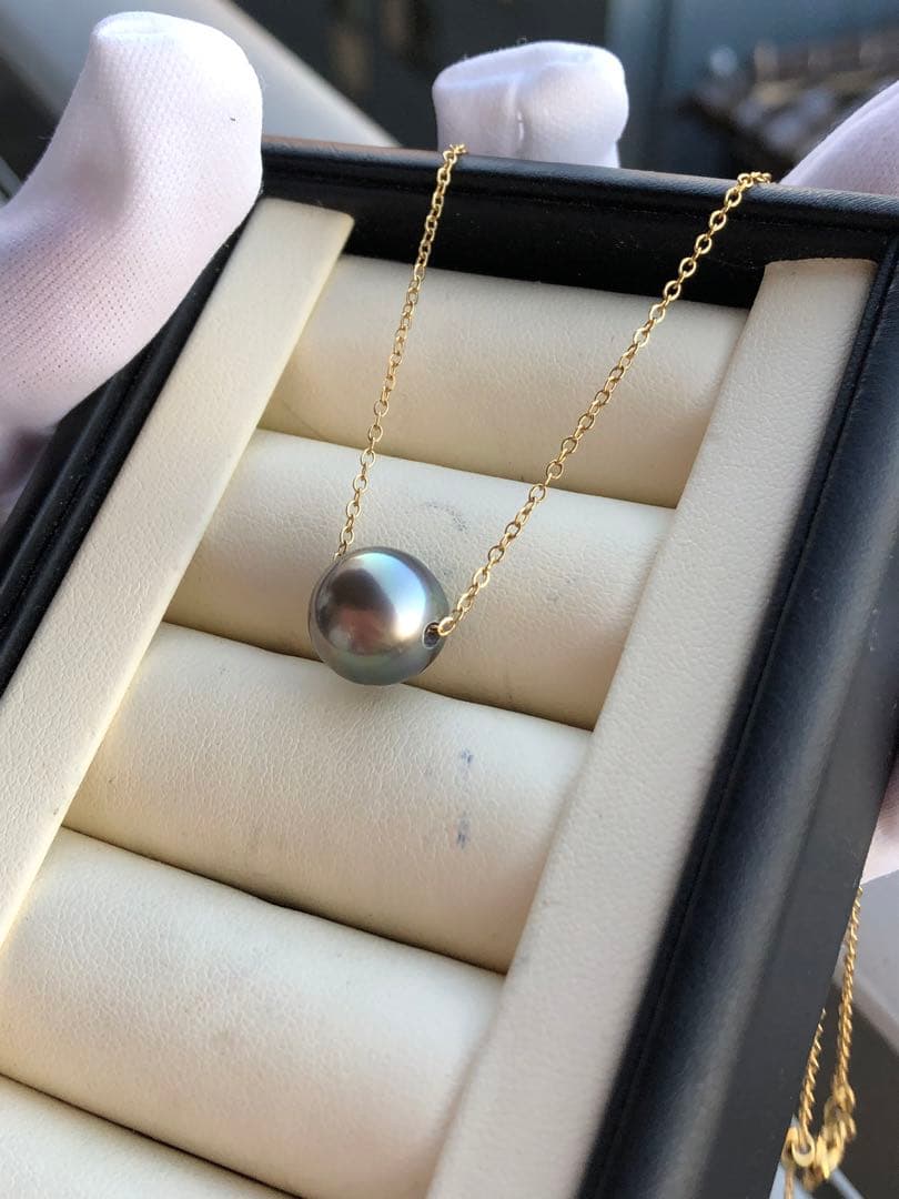 本真珠　黒蝶真珠ネックレスPJ13