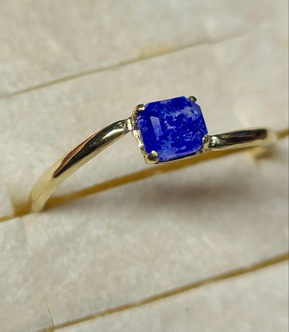 希少な青い宝石!★ラズライトインソーダライトリング10金★