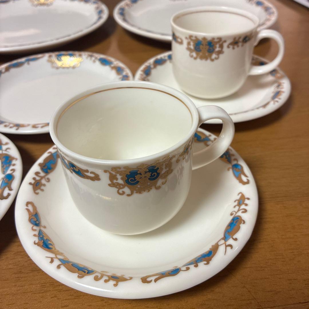 コーヒーカップ　洋皿　銘々皿　12点セット　サラセンブルー