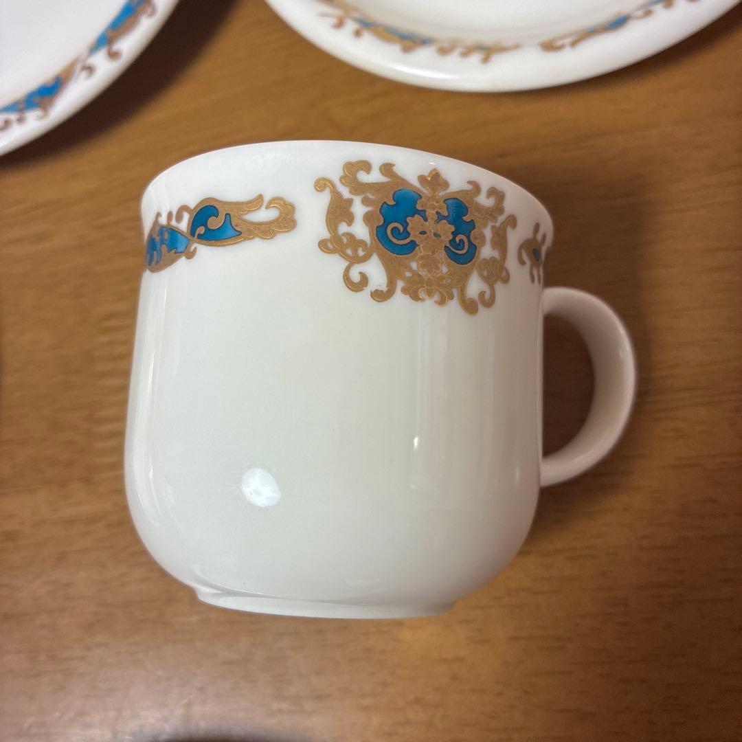 コーヒーカップ　洋皿　銘々皿　12点セット　サラセンブルー