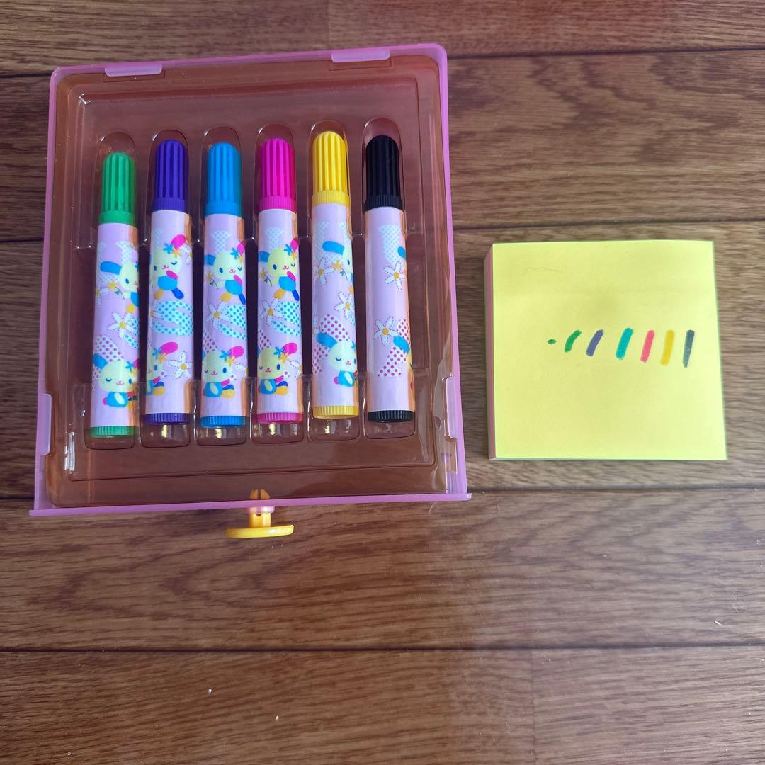 ウサハナ　家　ケース　ペン　スタンプ　色鉛筆付き　平成レトロ　サンリオ