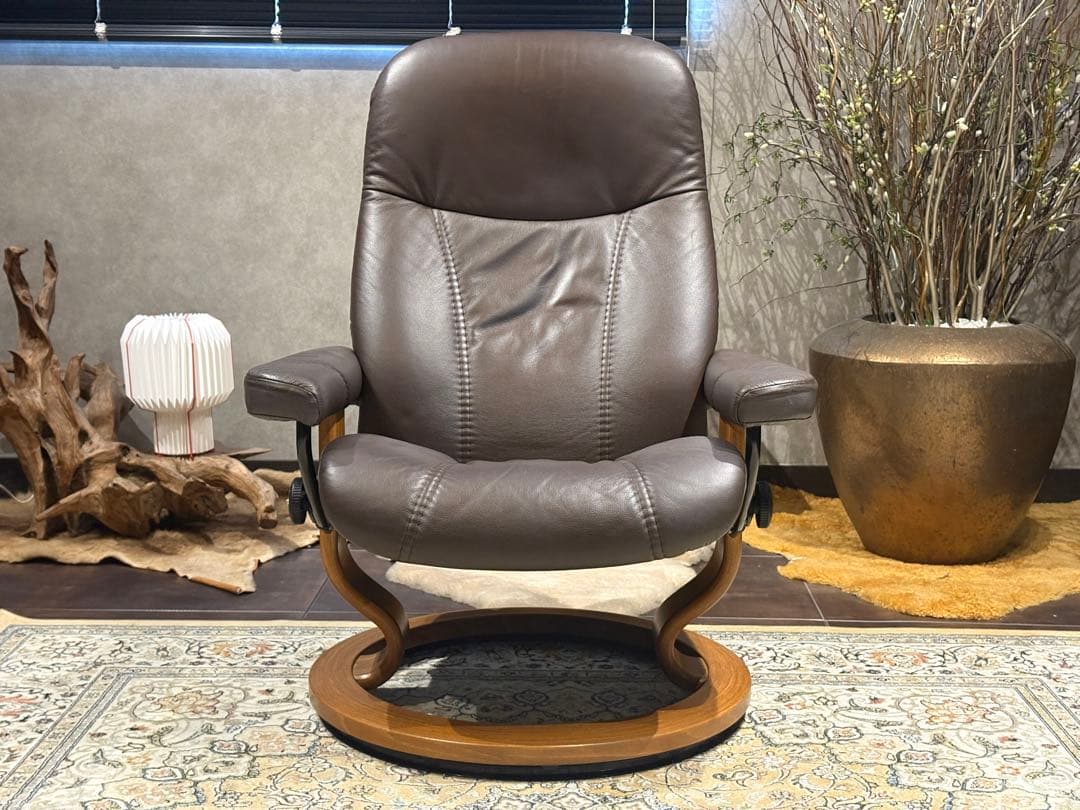 ①エコーネス パーソナルソファ オットマン ストレスレスチェア　IZZ