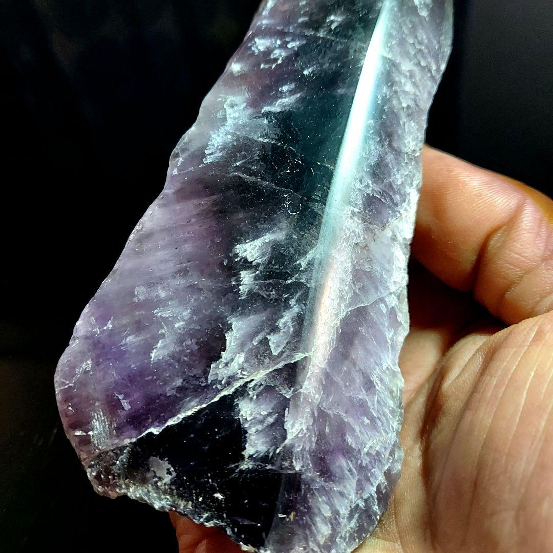 アメジスト 濃紫が綺麗✨ 大きな紫水晶 原石1面磨き556