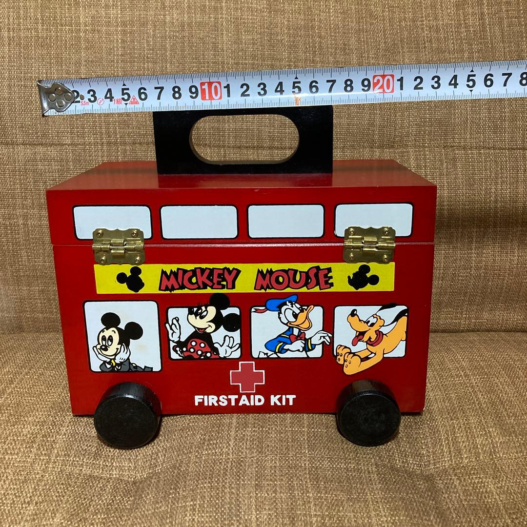 Disney ミッキーマウス　木製　救急箱　ヴィンテージ