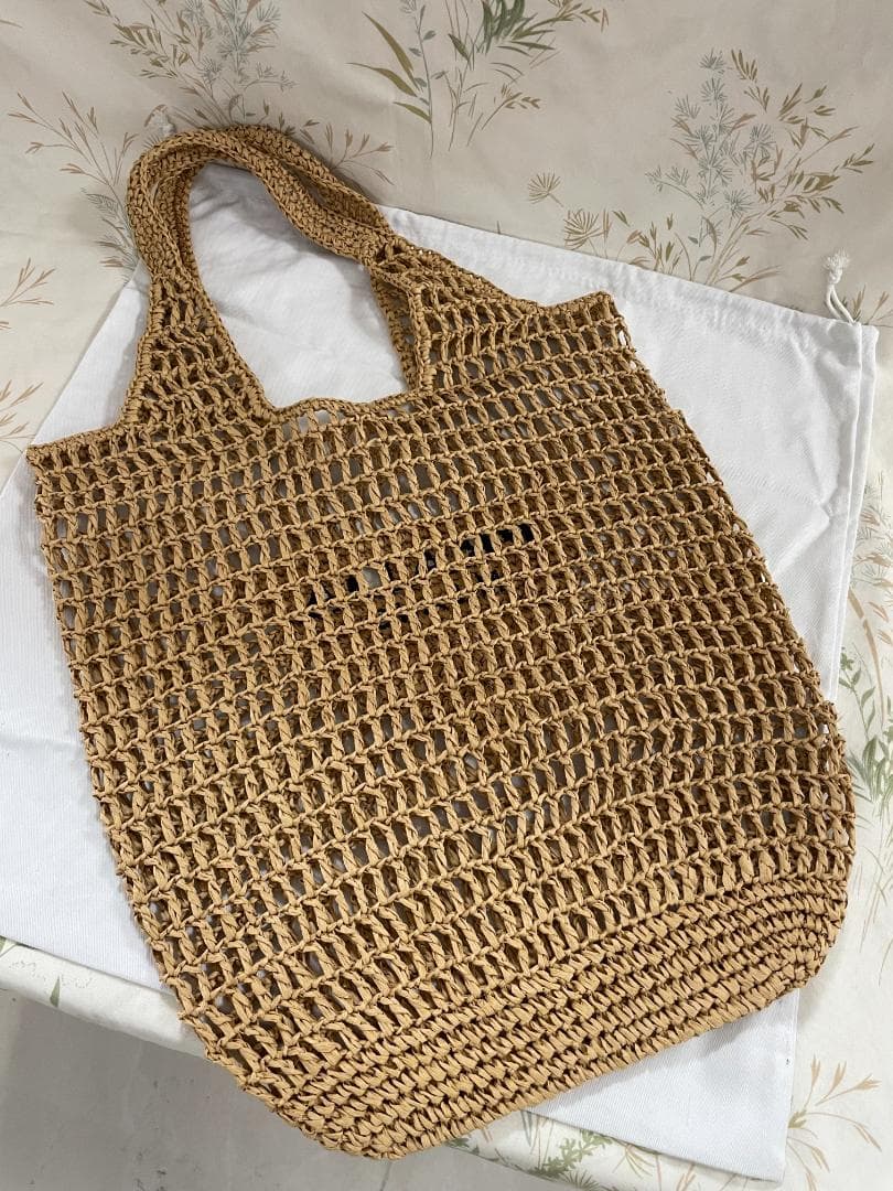 美品ノベルティ トートバッグ かごバッグ 爽やか