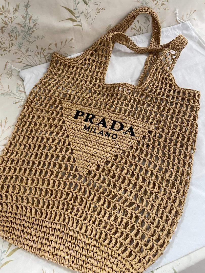 美品ノベルティ トートバッグ かごバッグ 爽やか