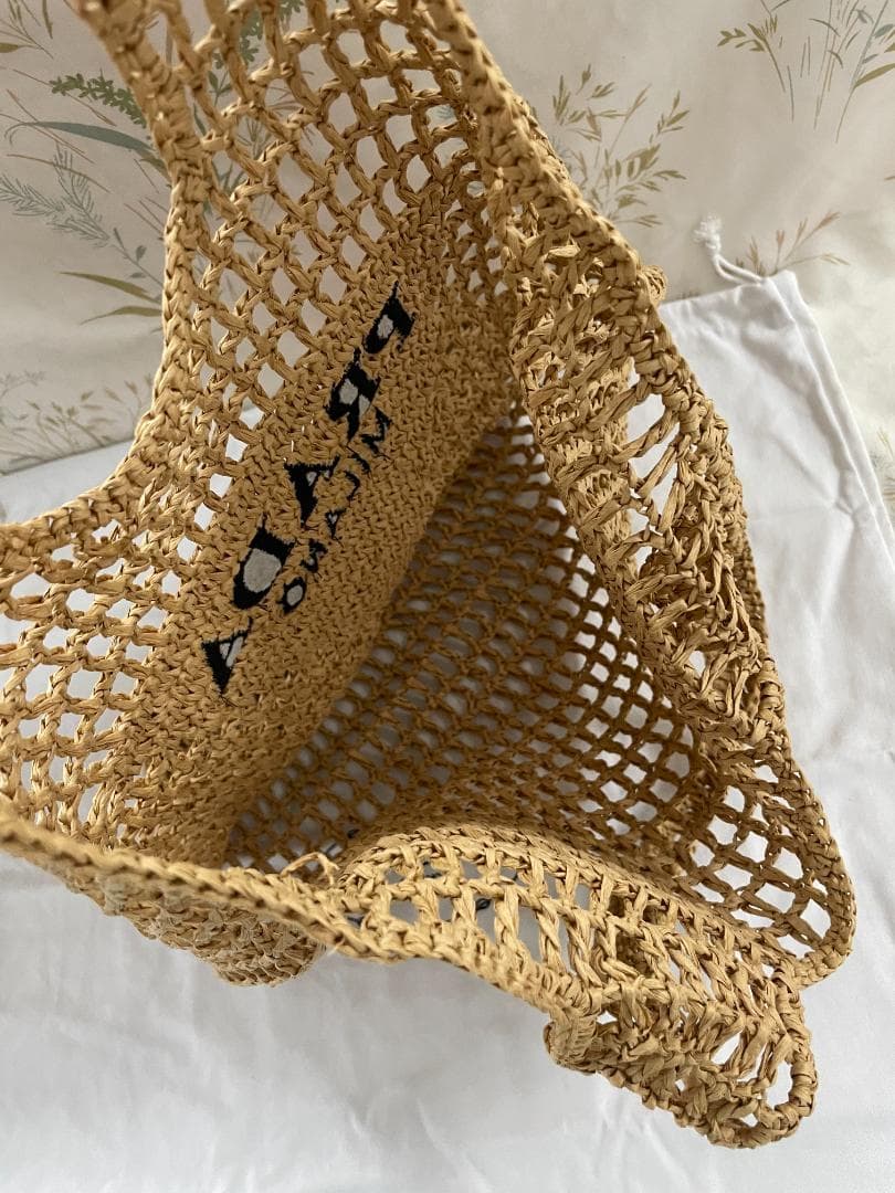 美品ノベルティ トートバッグ かごバッグ 爽やか