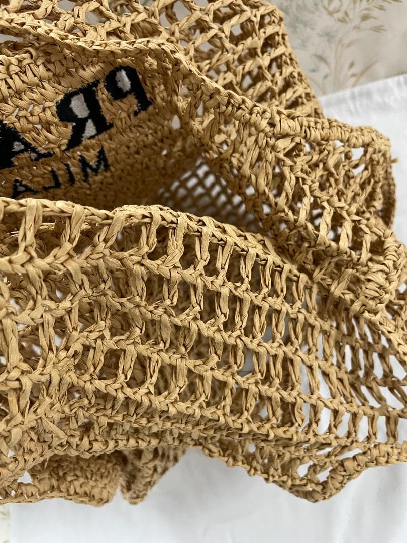 美品ノベルティ トートバッグ かごバッグ 爽やか