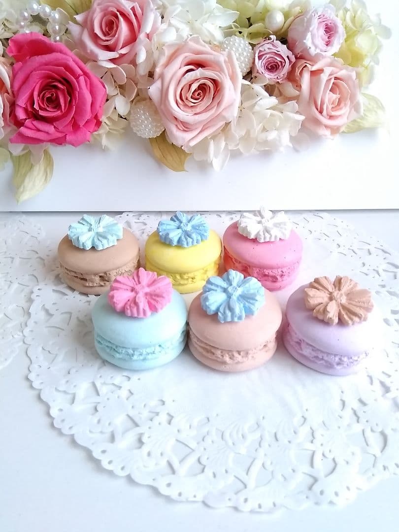 マカロンフラワーアロマストーン６個セット