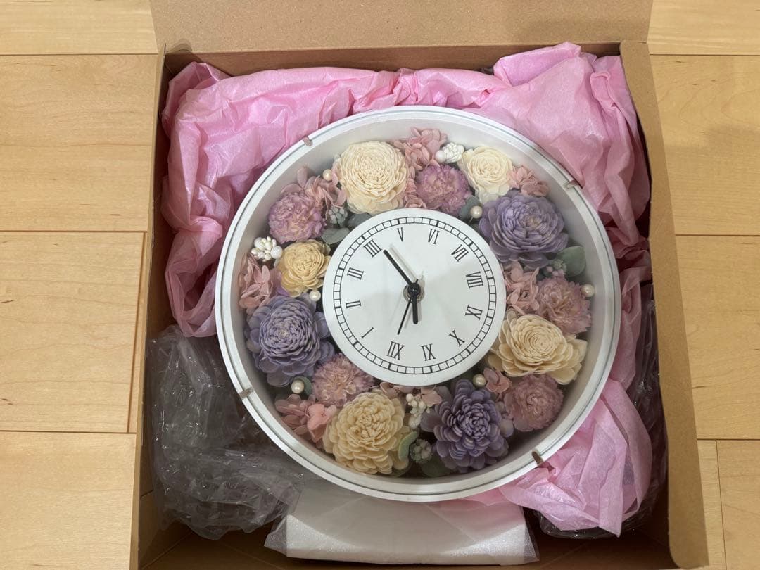 【お値下げ可】プリザーブドフラワー 花 時計
