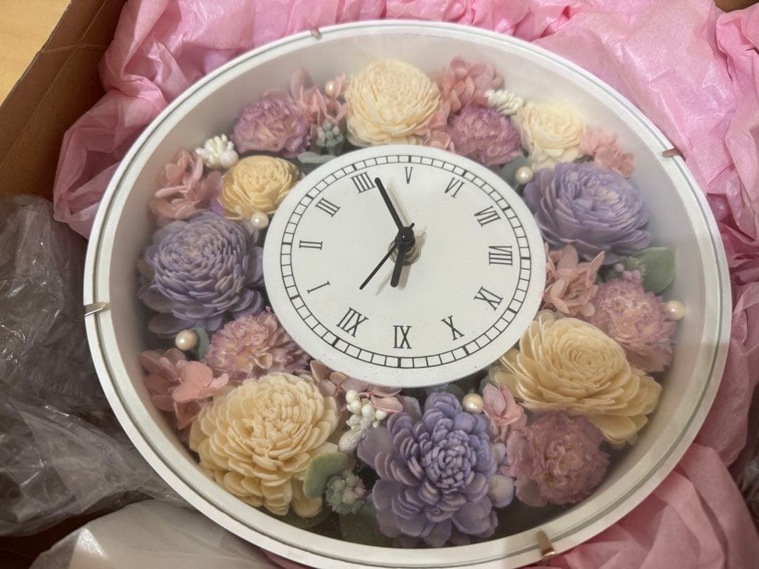 【お値下げ可】プリザーブドフラワー 花 時計