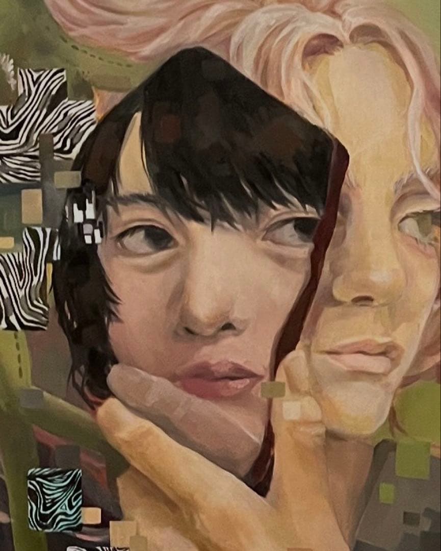 F50号　油絵 原画 テーマ「変わる」