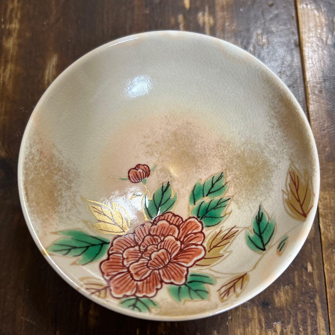 京焼　清水焼　手描き　海峰　伯山窯　平安和山　盃　花結晶　豆皿　小鉢　珍味小皿