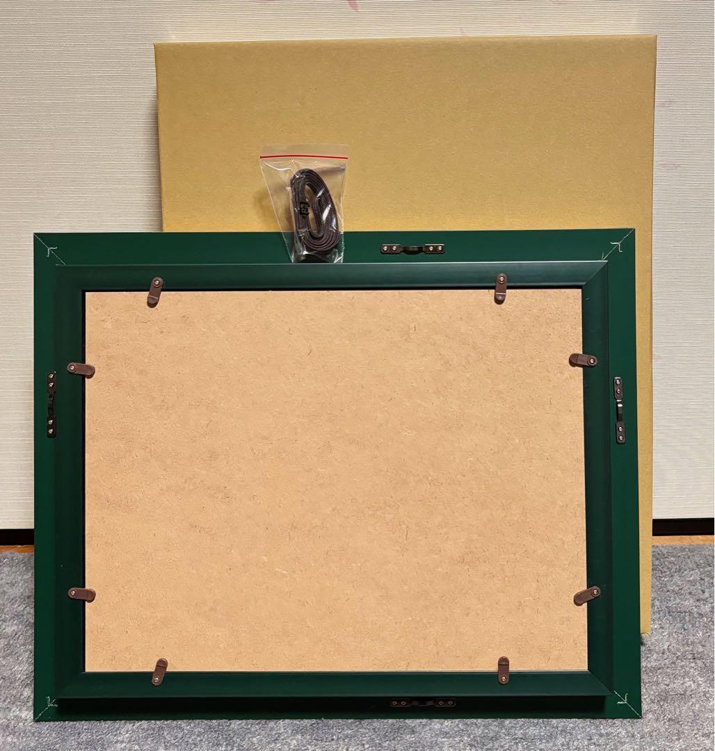 【F4号】手描き作品　片岡球子　油彩　人気　サイン　落款　未使用額　額縁　赤富士