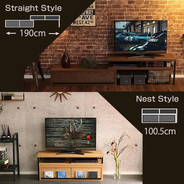 ヴィンテージ風 飾り方自由 収納 おしゃれ コーナー テレビ台 シャビーオーク