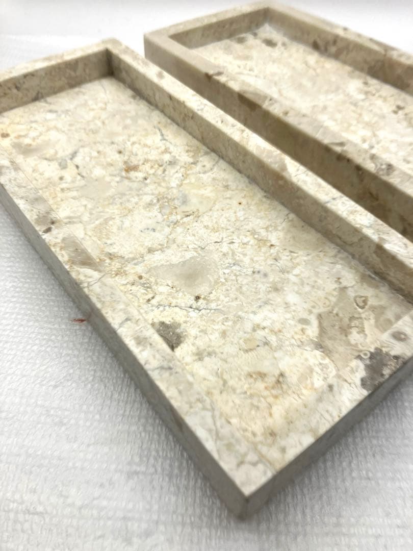 高級天然大理石 高級アメニティートレー　プレート 2つセット 鍵置き　小物置き