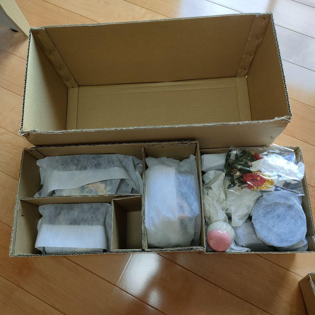 雛人形　お雛道具6点セット　親子重箱　本金手書　40号　牡丹　　木製