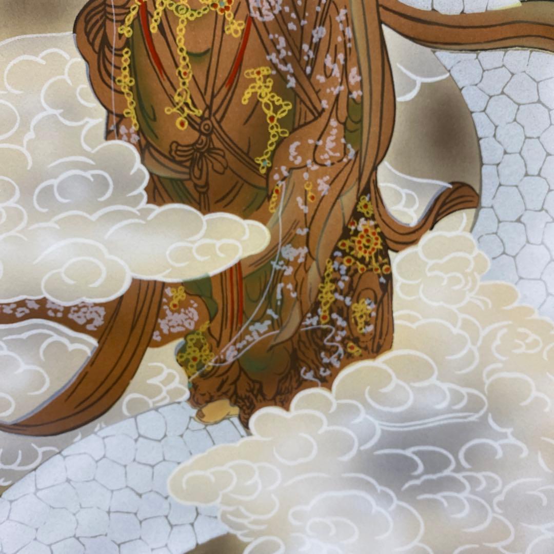 美品 掛け軸 村井晃堂作 白蛇観音図 共箱 縁起物 仏画 年中掛け