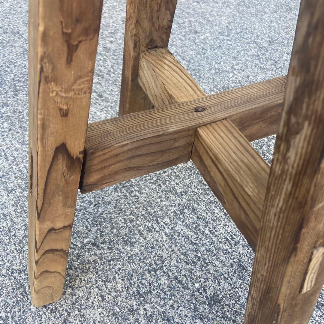 木製椅子　アンティーク　丸椅子　レトロ　スツール