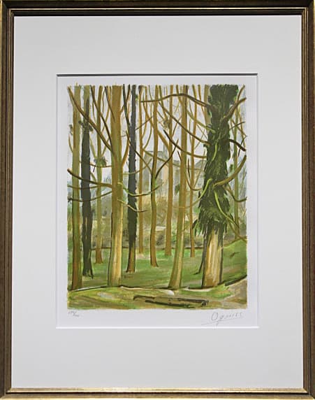 荻須高徳 【クレピーの木立】 1982年 リトグラフ