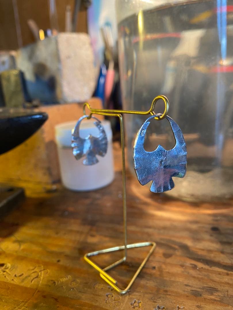 ハンドメイド ピアス　イーグル　左右セット