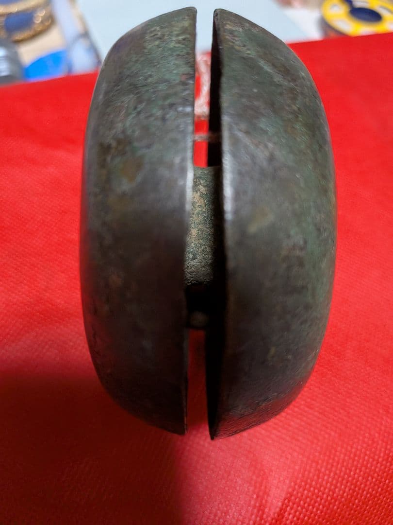 江戸時代後期幕末〜明治時代前半期頃時代古銅製（大）馬鈴直径１０Ｘ胴径３１当事物